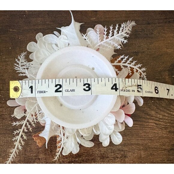 VTG Christmas Plastic Centerpiece Candleholder Tablepiece Birds Lot of 2 White R - Picture 5 of 7